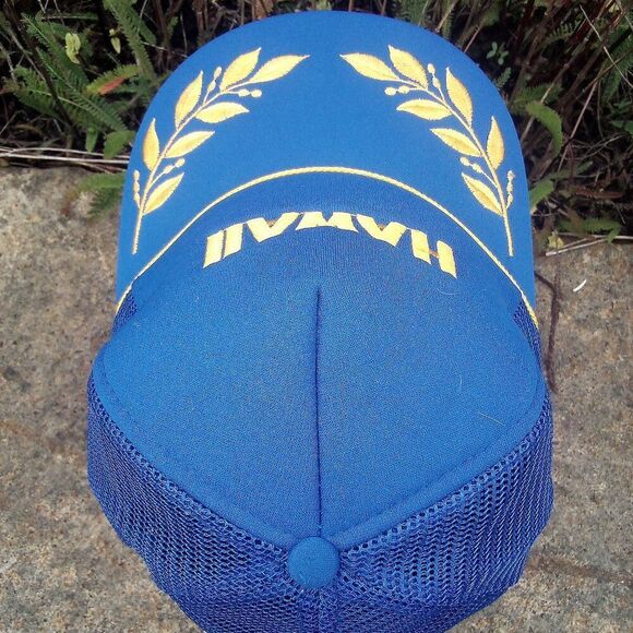 Vintage Hawaii Scrambled Eggs Rope Snap Back Trucker Hat - Picture 3 of 7